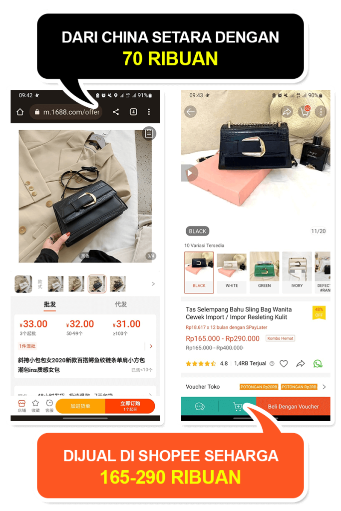 Perbandingan harga shopee impor club